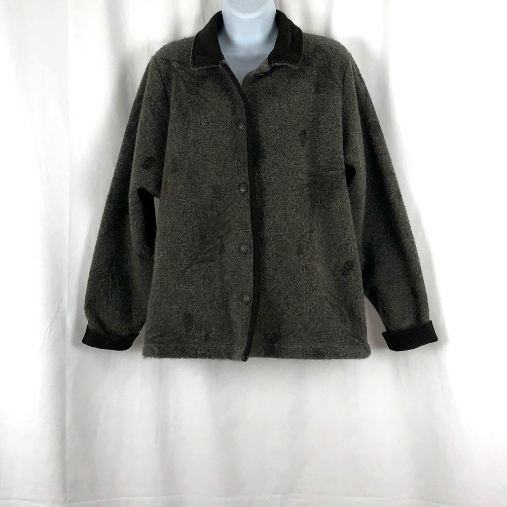 Artisans Fleece Button Front Jacket Pockets L - image 1